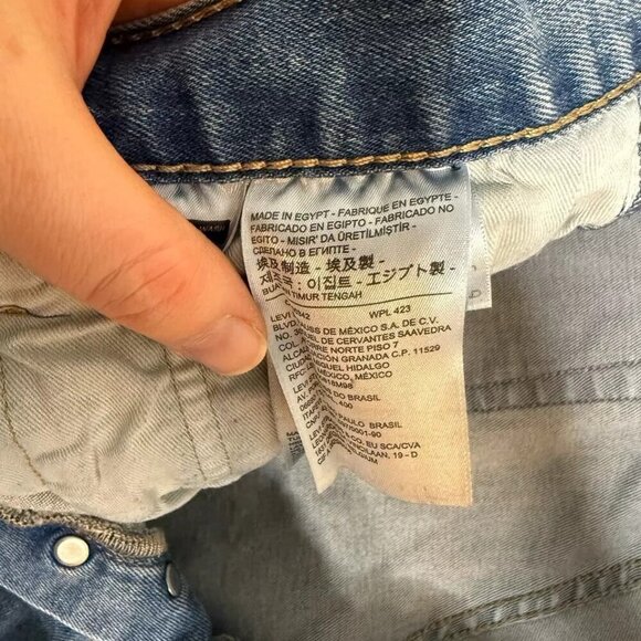 Levis 501 Jeans Men's Size 34x32 Straight Button Fly Red Tab Blue Fits 34x28 - Picture 7 of 15